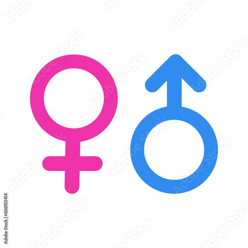 Pink and Blue Woman and man symbol Gender symbols silhouette icon vector2