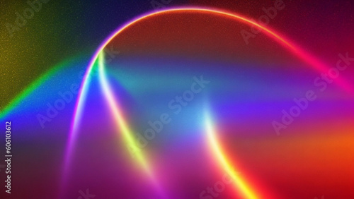 Rainbow colored neon beam, hope concept