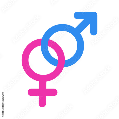 Set of gender symbols pink and blue vector icon on white background