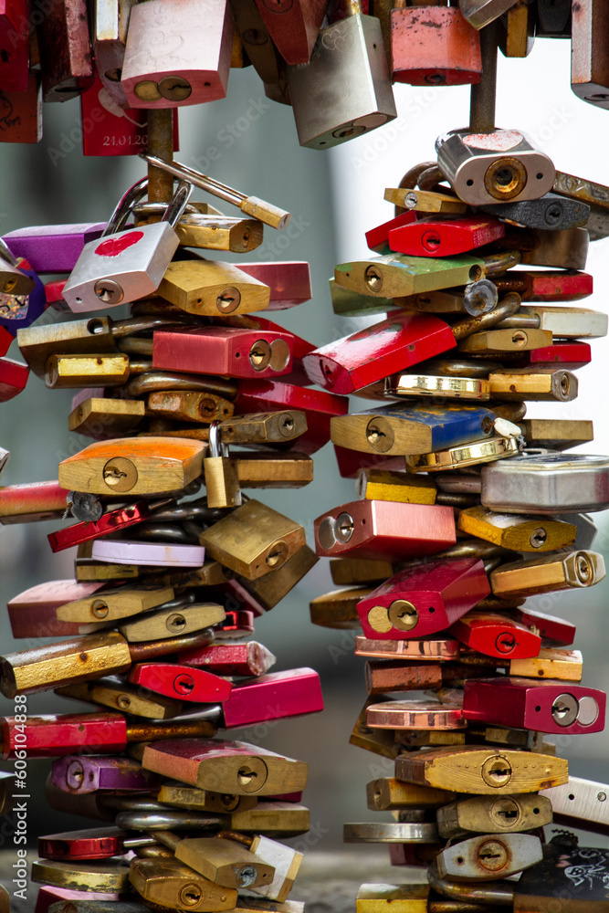 Love Locks on the bridge in Cologne, Germany Love Locks on the bridge in Cologne, Germany