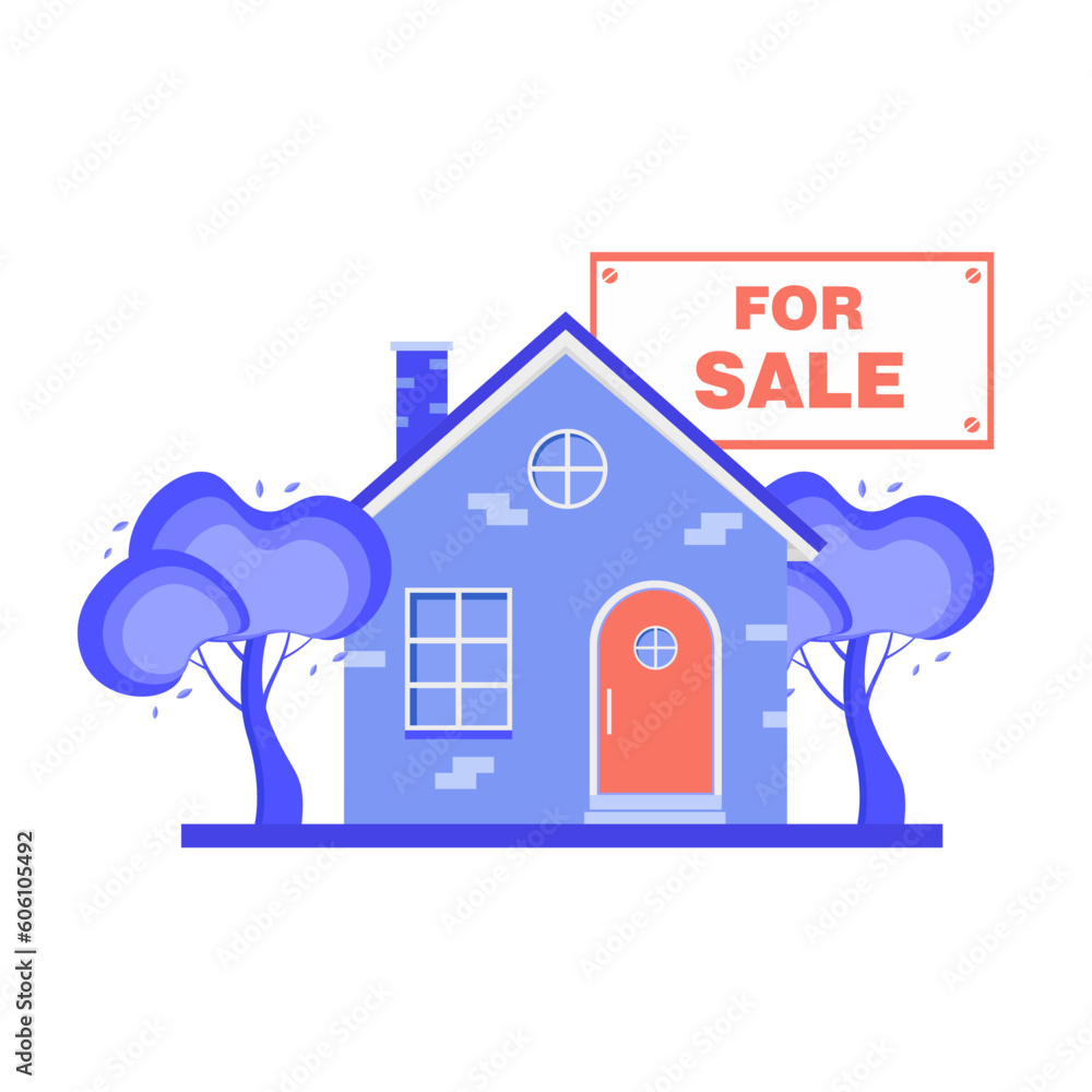 Fototapeta premium Real estate vector illustration. Isolated on white background.