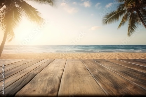 Beach with wooden floor