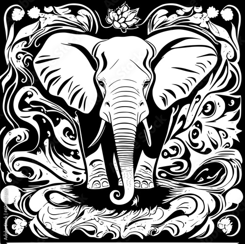 Wallpaper Mural elephant vector Torontodigital.ca