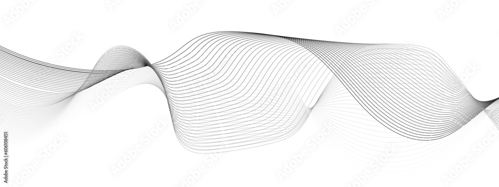 Abstract wavy white and grey curved lines on transparent background. Frequency sound wave lines and technology background, Design for brochure, flyer, banner, template, business wave lines background. Abstract wavy white and grey curved lines on transparent background. Frequency sound wave lines and technology background, Design for brochure, flyer, banner, template, business wave lines background.