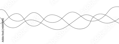 Abstract black and white wavy curved lines background. Abstract wave line vector illustration.