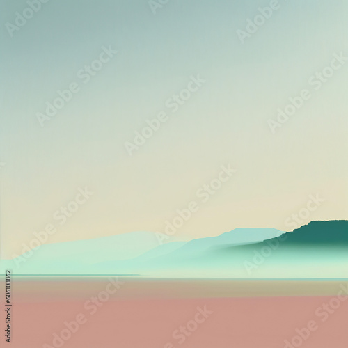 Wallpaper Mural Ai generated illustration of  pastel color minimalist landscape Torontodigital.ca