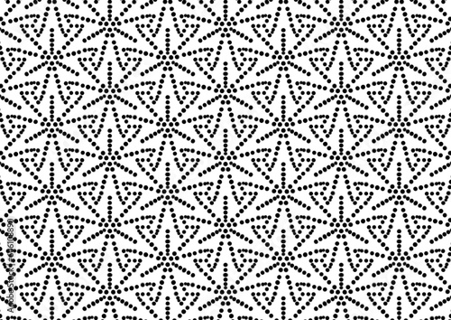 black and white seamless pattern, dot flower patter seamless repeat style replete image design for fabric printing 