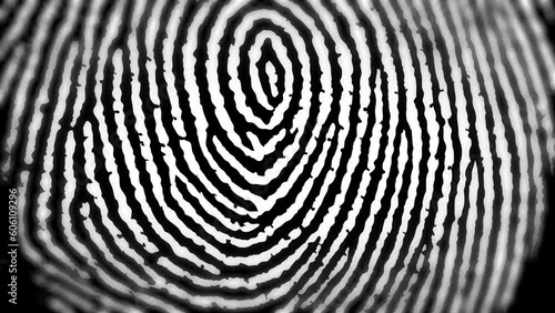 Fingerprint Close up in black background Macro  photo
