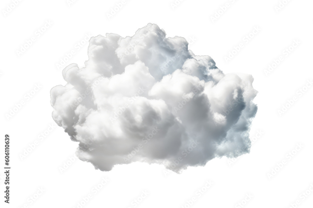 Cloud isolated on transparent background, single white cloud PNG. Generative AI Cloud isolated on transparent background, single white cloud PNG. Generative AI