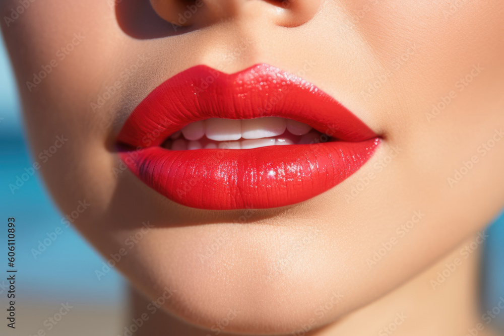 Lips that are deliciously inviting.. AI generation. Generative AI Lips that are deliciously inviting.. AI generation. Generative AI