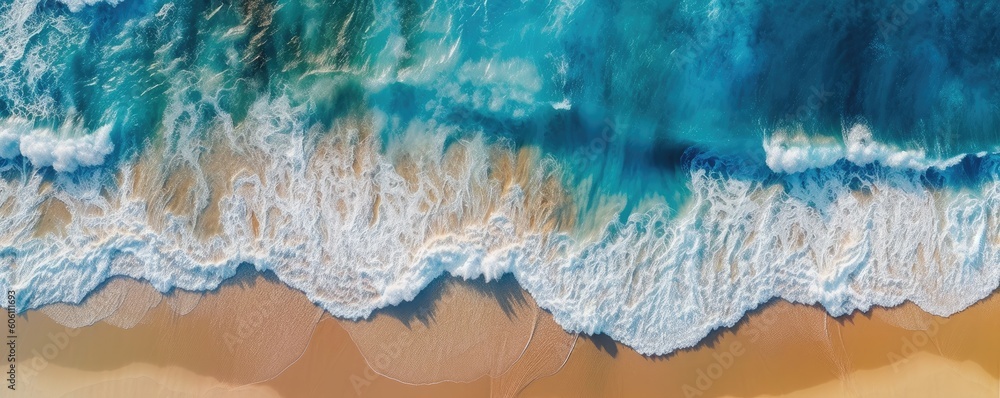 a birds-eye view of the beach a horizontal aerial coastline and a sea with aqua water waves without rocks, Abtract-themed, drone aerial, photorealistic illustrations in JPG. Generative AI a birds-eye view of the beach a horizontal aerial coastline and a sea with aqua water waves without rocks, Abtract-themed, drone aerial, photorealistic illustrations in JPG. Generative AI