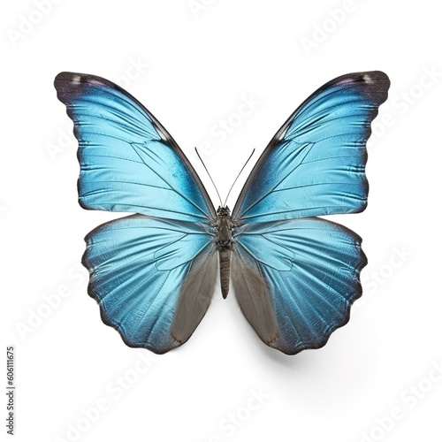 beautiful wings of a blue butterfly isolated on a white background © MstAsma