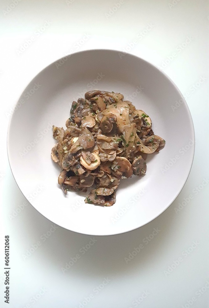 mushrooms on a plate mushrooms on a plate
