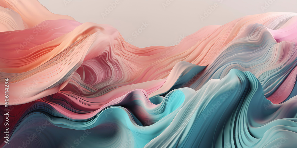 Obraz premium Soothing Pastel Hues in Abstract Wallpaper: Calm and Serene. Generated AI