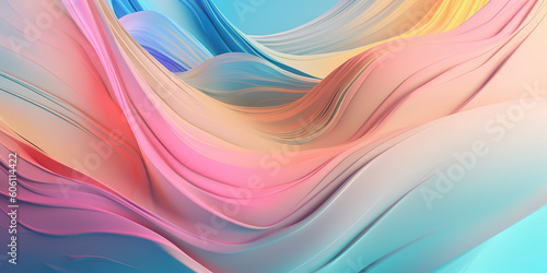 Gentle Pastel Waves: Abstract Wallpaper for a Calming Atmosphere. Generated AI