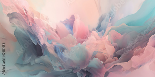 Soft Chromatic Dance  Abstract Wallpaper with Pastel Palette. Generated AI