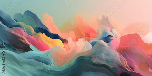 Abstract Pastel-Colored Wallpaper: A Dreamy Visual Delight Generated AI