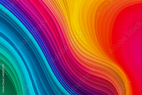 A vibrant and dynamic abstract background with colorful wavy lines. Generative AI