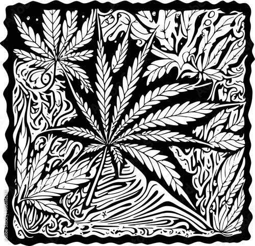 vector illustration of cannabis leaf