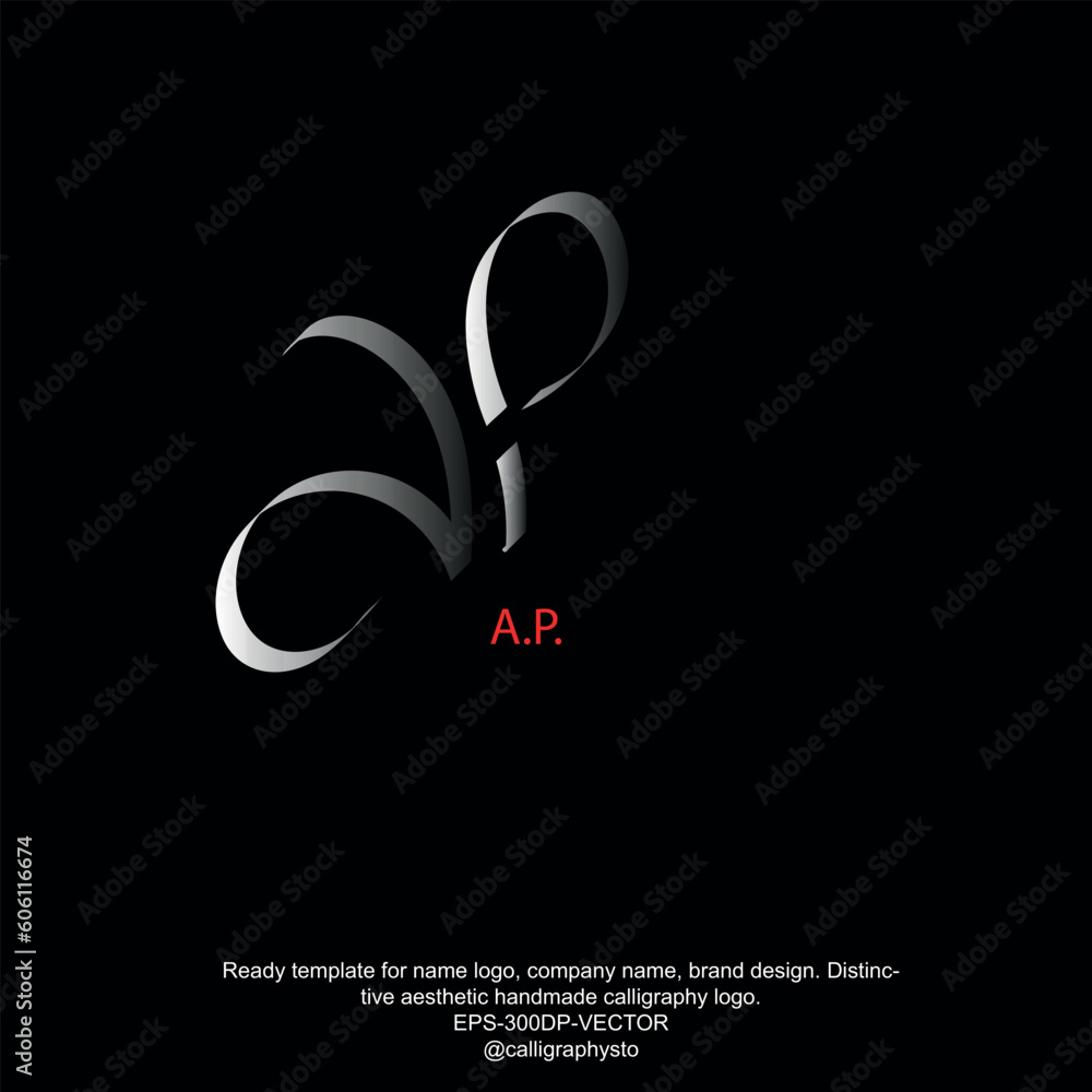 A.P. Letter Logo Design. Creative Modern Letters icon vector	 - obrazy, fototapety, plakaty 