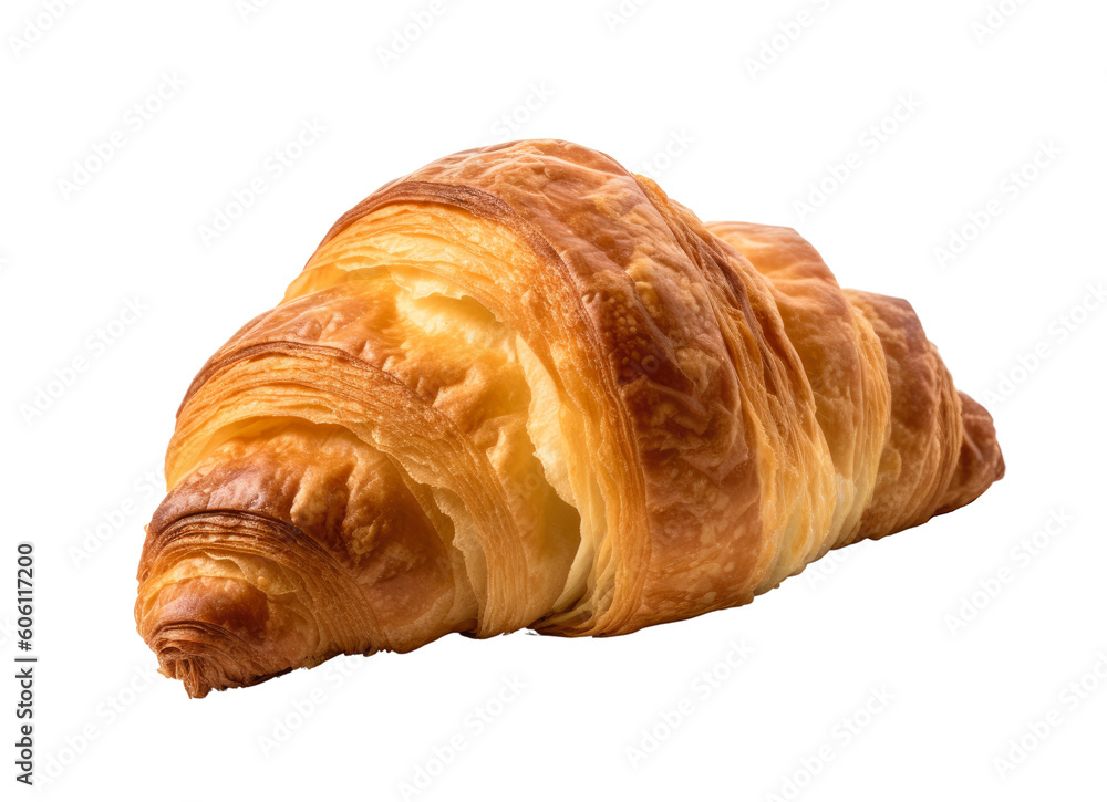 A partially eaten croissant, isolated on a transparent background. Generative AI A partially eaten croissant, isolated on a transparent background. Generative AI