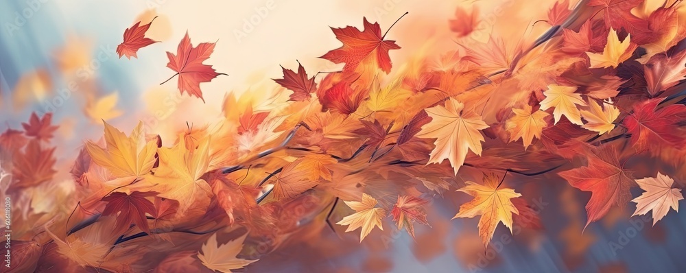 Abstract Background with Autumn Leaves in Rich Orange Generative AI illustrations Abstract Background with Autumn Leaves in Rich Orange Generative AI illustrations