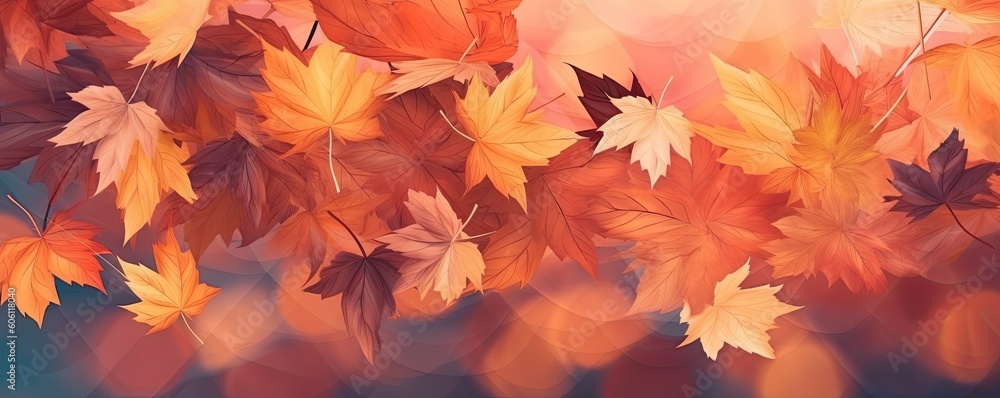 Abstract Background with Autumn Leaves in Rich Orange Generative AI illustrations Abstract Background with Autumn Leaves in Rich Orange Generative AI illustrations