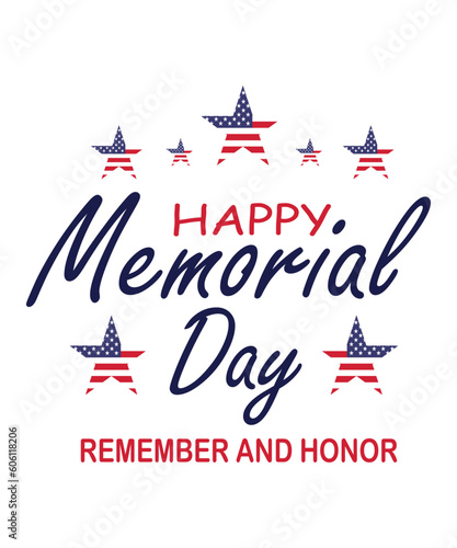 Happy Memorial Day text banner. National American Holiday. Vector Background.