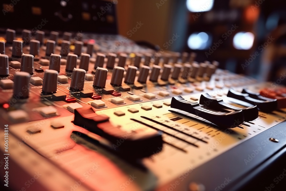 Sound recording sound mixer. Generative AI Sound recording sound mixer. Generative AI