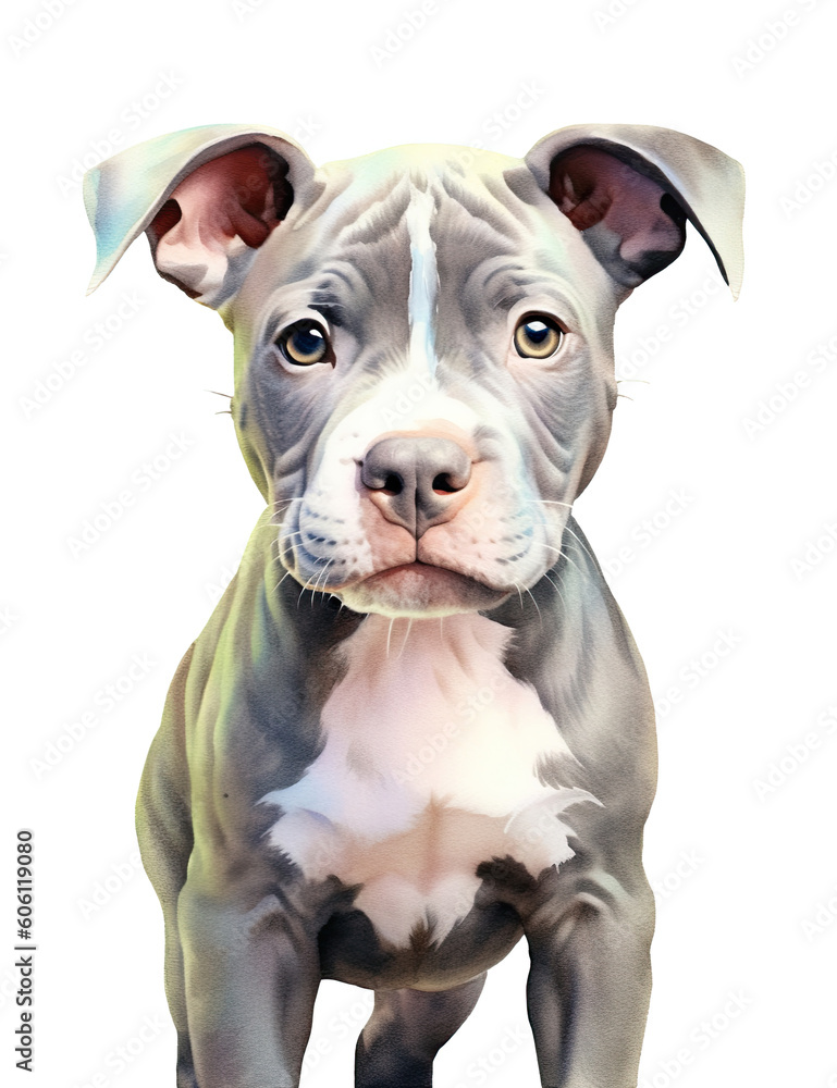 Pit Bull Puppy, Pastel Colors, Dog, Wall Art, Adorable, Cute. Generative AI Pit Bull Puppy, Pastel Colors, Dog, Wall Art, Adorable, Cute. Generative AI