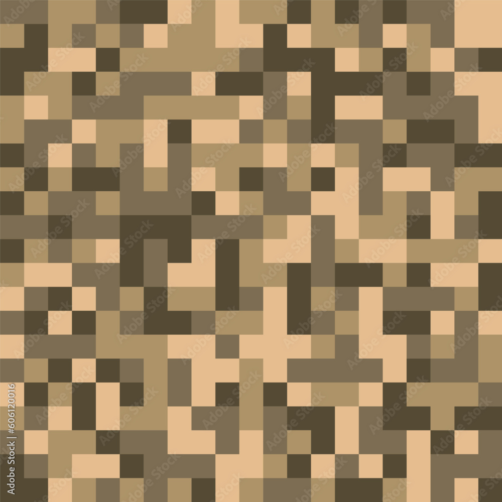 Digital camouflage in brown tones. Seamless vector pattern. Pixel grid for military themes and creative ideas Digital camouflage in brown tones. Seamless vector pattern. Pixel grid for military themes and creative ideas