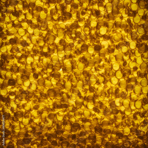 Ancient gold crown and Pyramid with a lot of Gold bullion Explosion. full golden are falling is splashing radially, Ancient gold concept. Generative AI, illustration