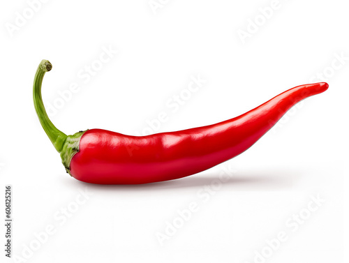 Stampa su tela Red hot chili pepper isolated on transparent and white background, png