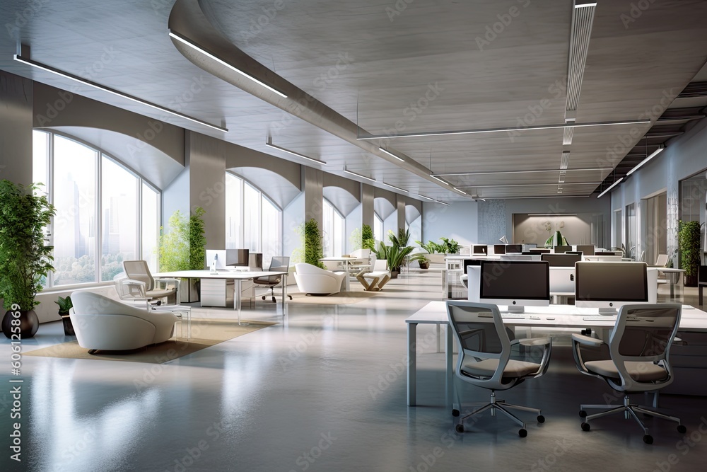 interior of modern office generative ai