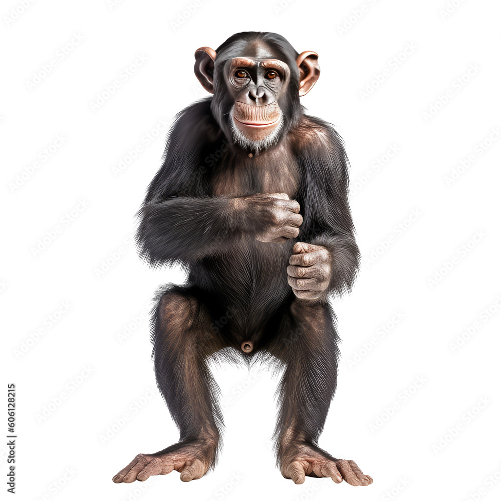 Chimpanzee on a transparant background, PNG, Generative Ai Chimpanzee on a transparant background, PNG, Generative Ai