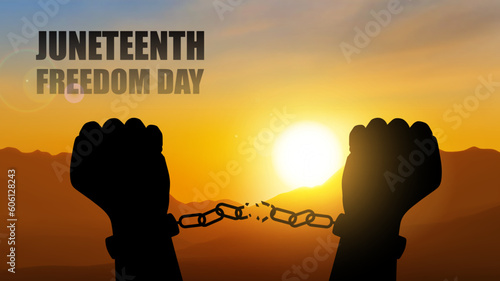 Juneteenth Fredom Day. Juneteenth is a federal holiday in the United States commemorating the emancipation of enslaved African-Americans. EPS10 vector