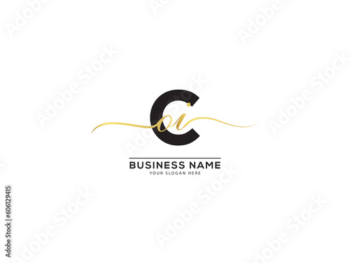 Stylish Luxury COI Signature Letter, Calligraphic Oci Logo Design For Company