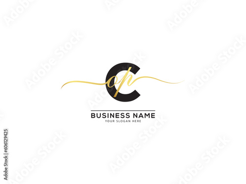 Stylish Luxury COP Signature Letter, Calligraphic Ocp Logo Design For Company photo