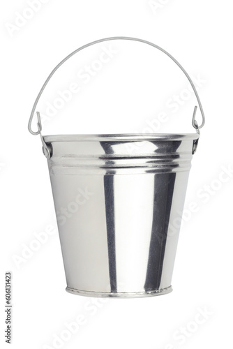 Bucket, metal bucket isolated from background