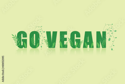 Go Vegan and Adopt Plant-based Lifestyle Illustration 