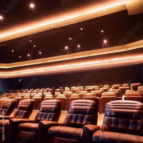 luxurious, state-of-the-art movie theater auditorium