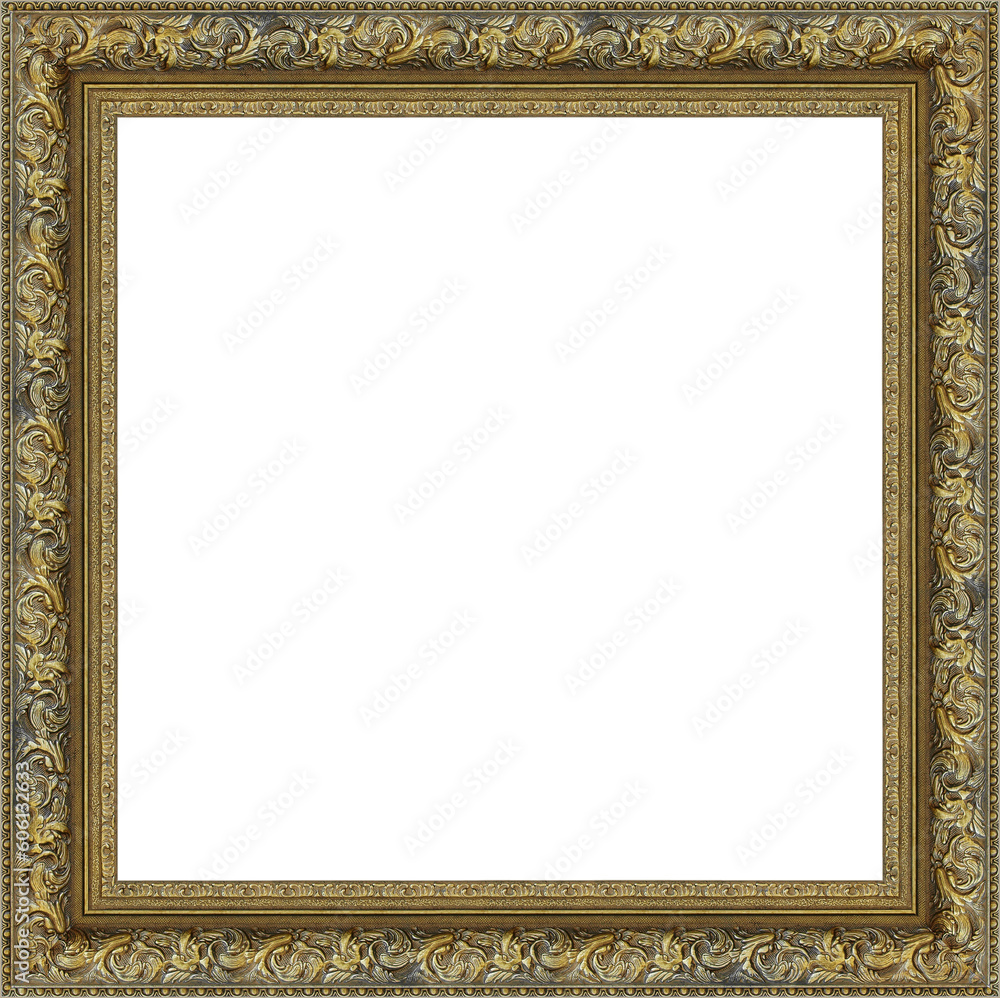 Wooden frame with embossed carvings