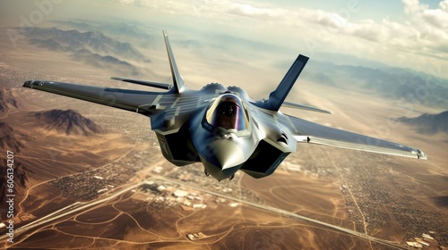 Foto Lockheed Martin F-35 Lightning II. Generative AI