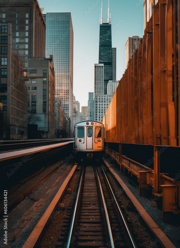 Fototapeta premium Chicago railway inspiration