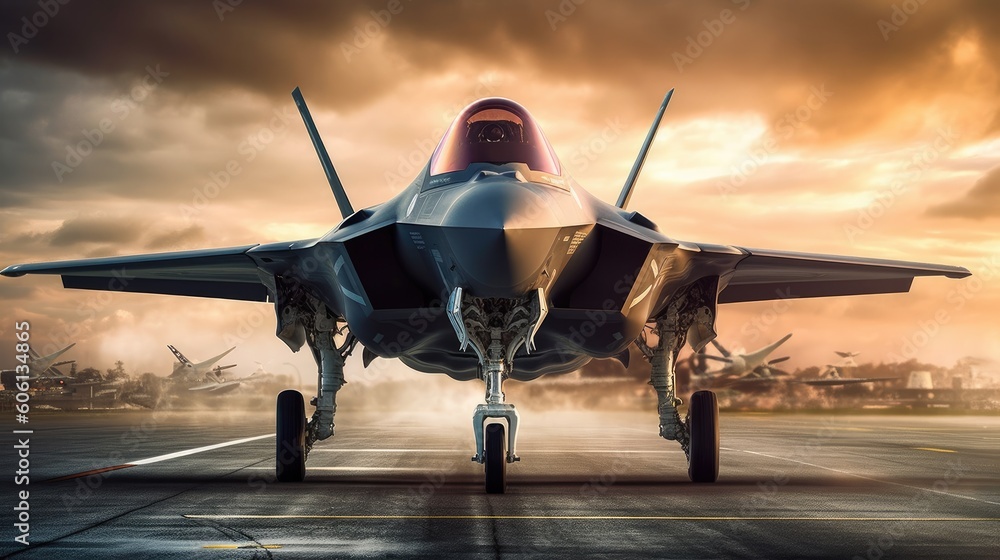 Fototapeta premium Lockheed Martin F-35 Lightning II. Generative AI
