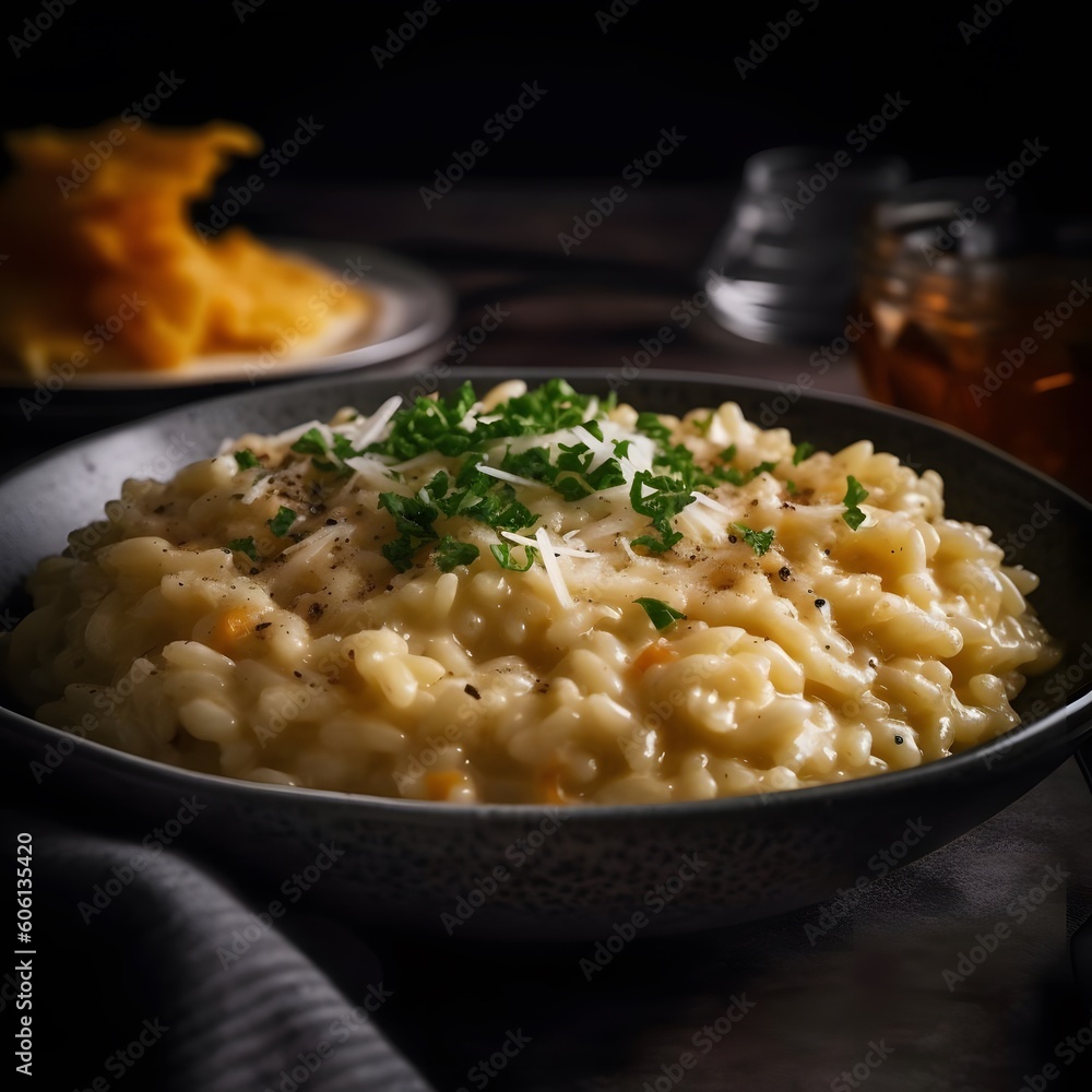 A Creamy and Cheesy Four Cheese Risotto with Parmesan, Gouda, Cheddar, and Mozzarella A Creamy and Cheesy Four Cheese Risotto with Parmesan, Gouda, Cheddar, and Mozzarella