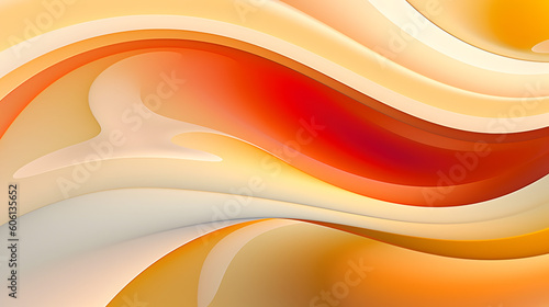 Abstract wavy background. Orange  yellow  white color. AI generated