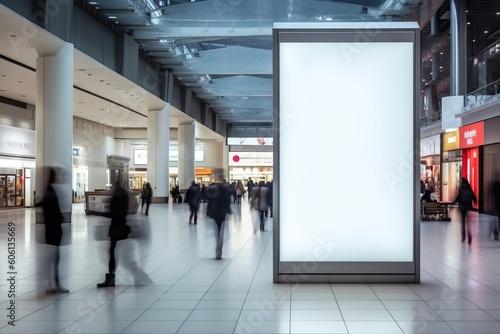 Blank digital signage screen in a public place, ideal for customization, generative ai photo
