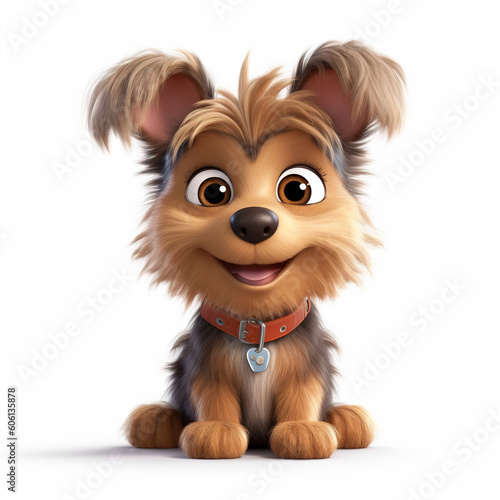 Cute Yorkshire Terrier dog - generative AI, AI generated