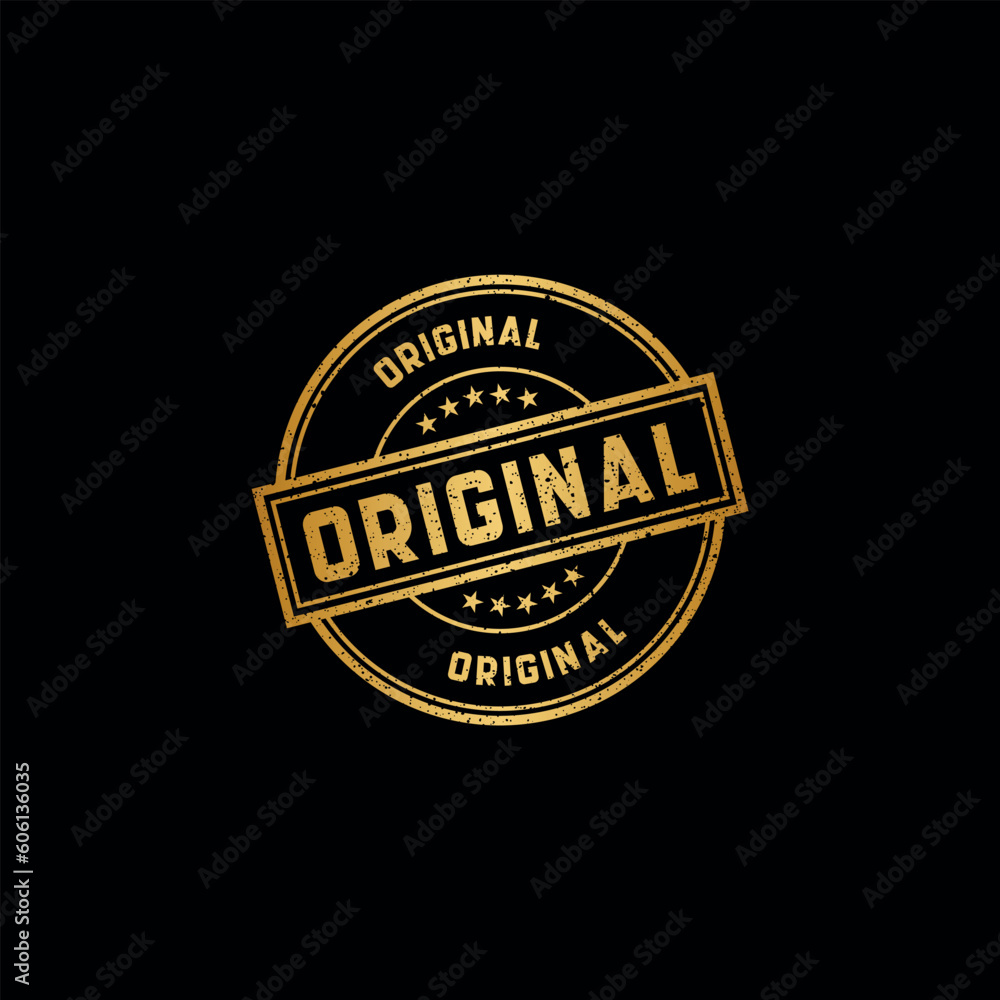 Vector gold original seal stamp vector Vector gold original seal stamp vector